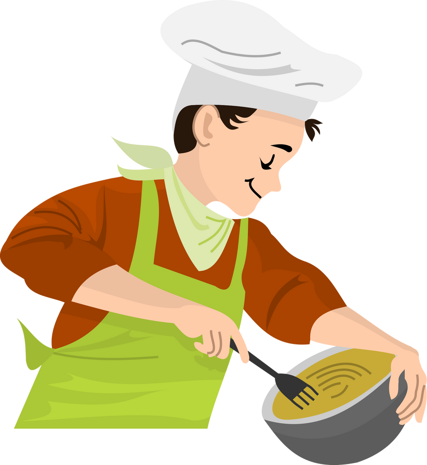 Man Cooking Illustration
